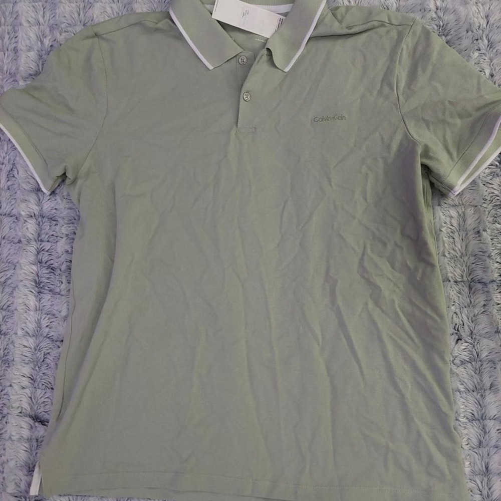 NWT Calvin Klein Large sage green polo‎